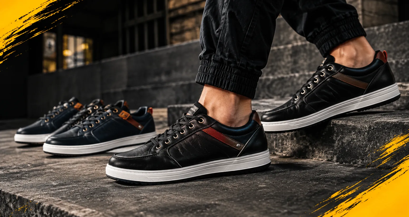 Zapatillas urbanas VIBRA URBANA sobre escalones